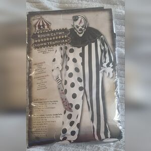 Killer Clown Costume with Black and White Polka Dots